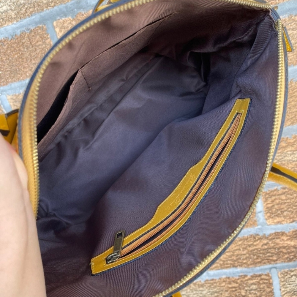 FLOTO MUSTARD YELLOW ITALIAN LEATHER SATCHEL - Picture 8 of 10